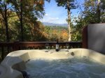 Beautiful hot tub with mountain views